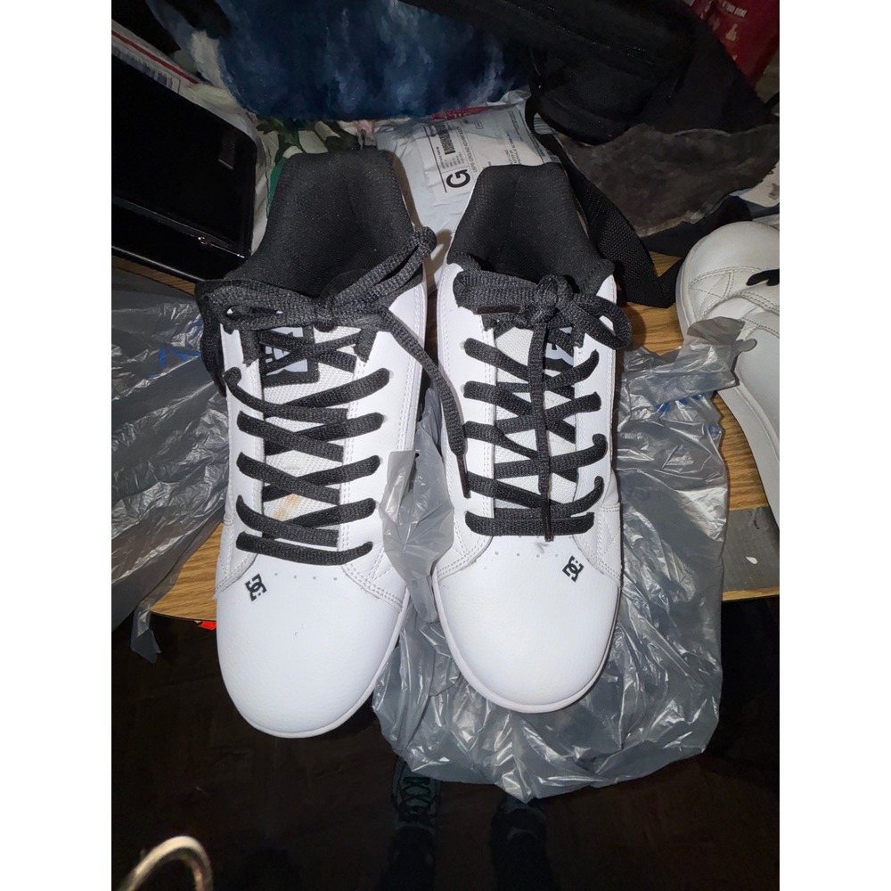 DC Shoes Mens White Black Lace Up Skate Sneakers Size 10 USA - Picture 3 of 9